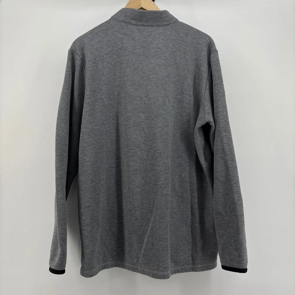 Adidas Mens Pullover XL Gray Quarter Zip B88408 Waffle Knit Fleece Golf Outdoor - Picture 9 of 9